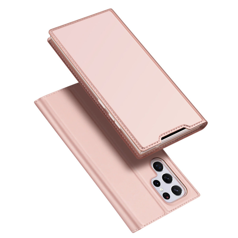 Dux Ducis Skin Pro dėklo dėklo dangtelis su atvartu, skirtas Samsung Galaxy S22 Ultra pink
