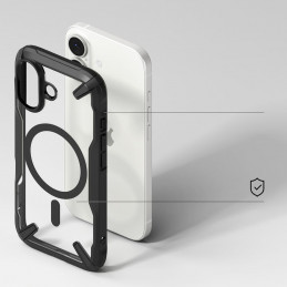 „Ringke Fusion X“ magnetinis „MagSafe“ dėklas, skirtas „iPhone 17“ – juodas