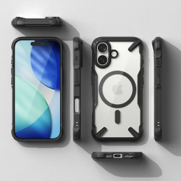 „Ringke Fusion X“ magnetinis „MagSafe“ dėklas, skirtas „iPhone 17“ – juodas