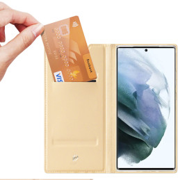 Dux Ducis Skin Pro dėklo dėklo dangtelis su atvartu, skirtas Samsung Galaxy S22 Ultra auksui