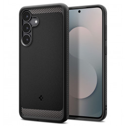 „Spigen Rugged Armor“ dėklas, skirtas „Samsung Galaxy S25 FE“, matinės juodos spalvos