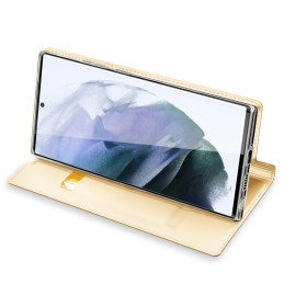 Dux Ducis Skin Pro dėklo dėklo dangtelis su atvartu, skirtas Samsung Galaxy S22 Ultra auksui