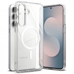 „Ringke Fusion“ magnetinis „MagSafe“ dėklas, skirtas „Samsung Galaxy S25 FE“ – skaidrus