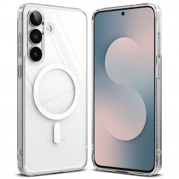 „Ringke Fusion“ magnetinis „MagSafe“ dėklas, skirtas „Samsung Galaxy S25 FE“ – skaidrus