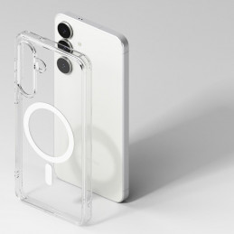 „Ringke Fusion“ magnetinis „MagSafe“ dėklas, skirtas „Samsung Galaxy S25 FE“ – skaidrus