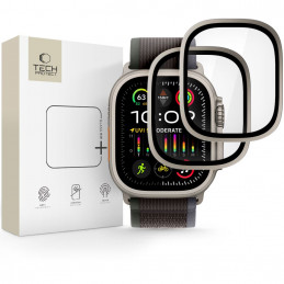 „Tech-Protect“ stiklinių žiedų, skirtų „Apple Watch Ultra 49mm“ laikrodžiui, 2 vnt. pakuotė – titano spalvos