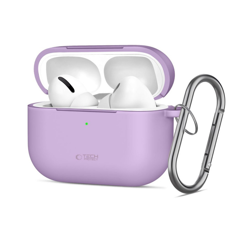 „Tech-Protect“ silikoninis dėklas su kabliuku „AirPods Pro“ – violetinis