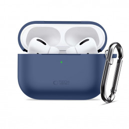 „Tech-Protect“ silikoninis dėklas su kabliuku „AirPods Pro“ – tamsiai mėlynas
