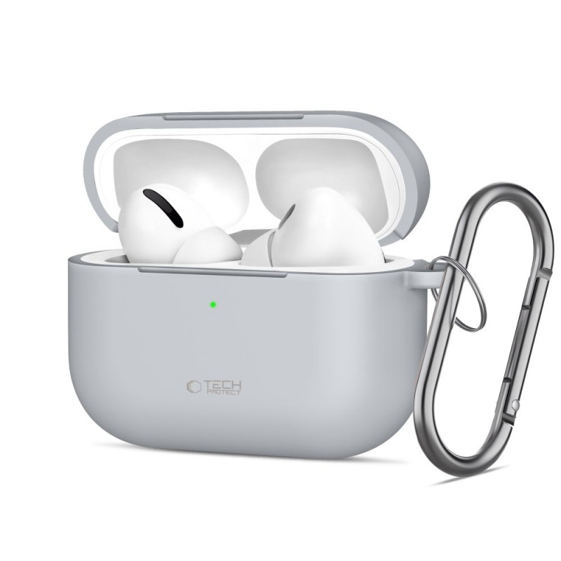 „Tech-Protect“ silikoninis kabliuko formos dėklas „AirPods Pro“ – pilkas