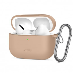 „Tech-Protect“ silikoninis dėklas su kabliuku „AirPods Pro“ – smėlio spalvos