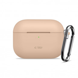 „Tech-Protect“ silikoninis dėklas su kabliuku „AirPods Pro“ – smėlio spalvos