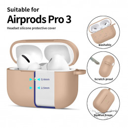 „Tech-Protect“ silikoninis dėklas su kabliuku „AirPods Pro“ – smėlio spalvos