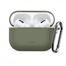 „Tech-Protect“ silikoninis dėklas su kabliuku „AirPods Pro“ – alyvuogių spalvos