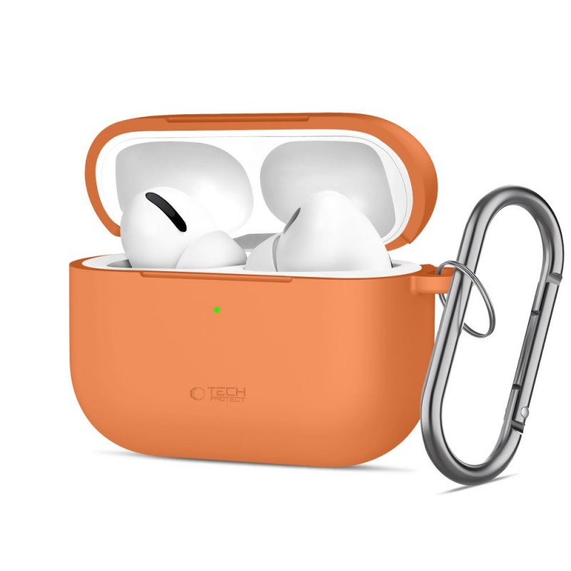 „Tech-Protect“ silikoninis kabliuko formos dėklas „AirPods Pro“ – oranžinis