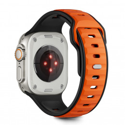 „Tech-Protect IconBand Line“ dirželis „Apple Watch 44 / 45 / 46 / 49 mm“ – juodas ir oranžinis