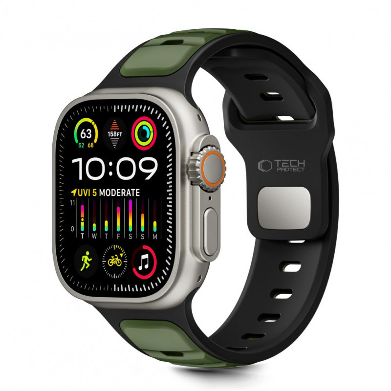 „Tech-Protect IconBand Line“ dirželis „Apple Watch 44 / 45 / 46 / 49 mm“ – juodas ir žalias