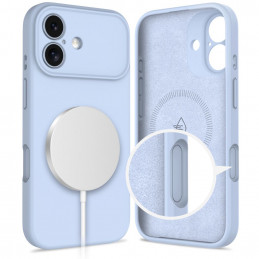 „Tech-Protect“ silikoninis „MagSafe“ dėklas, skirtas „iPhone 17“ – mėlynas