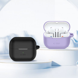 „Tech-Protect“ silikoninis dėklas su kabliuku, skirtas „Samsung Galaxy Buds 3 / 3 FE / 3 Pro“ – violetinis