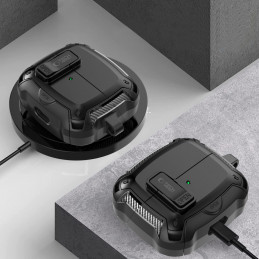 „Tech-Protect“ silikoninis dėklas su kabliuku, skirtas „Samsung Galaxy Buds 3 / 3 FE / 3 Pro“ – juodas