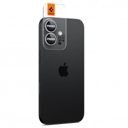 „Spigen Optik Pro GLAS.TR EZ FIT“ kameros dėklai, 2 vnt. pakuotė, skirti „iPhone 16 / 16 Plus / 17“ – sidabriniai