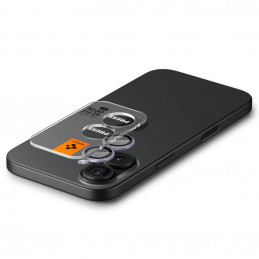 „Spigen Optik Pro GLAS.TR EZ FIT“ kameros dėklai, 2 vnt. pakuotė, skirti „iPhone 16 / 16 Plus / 17“ – violetiniai