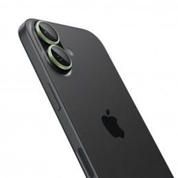 „Spigen Optik Pro GLAS.TR EZ FIT“ kameros dėklai, 2 vnt. pakuotė, skirti „iPhone 16 / 16 Plus / 17“ – žali