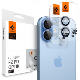 „Spigen Optik Pro GLAS.TR EZ FIT“ kameros dėklai, 2 vnt. pakuotė, skirti „iPhone 16 / 16 Plus / 17“ – mėlyni