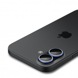 „Spigen Optik Pro GLAS.TR EZ FIT“ kameros dėklai, 2 vnt. pakuotė, skirti „iPhone 16 / 16 Plus / 17“ – mėlyni