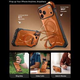 „Supcase UB Grip Mag MagSafe“ dėklas, skirtas „iPhone 17 Pro Max“ – oranžinės ir pilkos spalvos