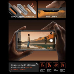 „Supcase UB Grip Mag MagSafe“ dėklas, skirtas „iPhone 17 Pro Max“ – oranžinės ir pilkos spalvos