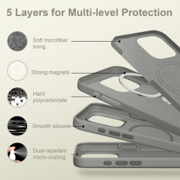 „Tech-Protect“ silikoninis „MagSafe“ dėklas, skirtas „iPhone 17 Pro Max“ – pilkas