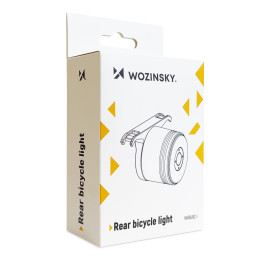Wozinsky LED galinis dviračio žibintas su USB-C raudona lempute, 5 režimai, juoda (WRBLB2)