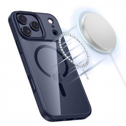 „Tech-Protect MagMat MagSafe“ dėklas, skirtas „iPhone 17 Pro“ – skaidrus tamsiai mėlynas
