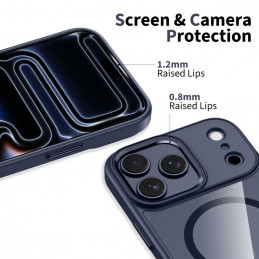 „Tech-Protect MagMat MagSafe“ dėklas, skirtas „iPhone 17 Pro“ – skaidrus tamsiai mėlynas