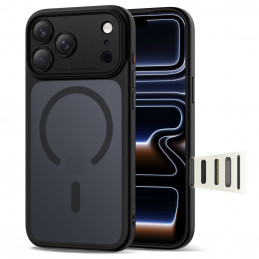 „Tech-Protect Magpeak Magsafe CC“ dėklas, skirtas „iPhone 17 Pro“ – matinės juodos spalvos