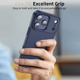 „Tech-Protect MagMat“ dėklas, skirtas „iPhone 17 Pro“ – matinės tamsiai mėlynos spalvos