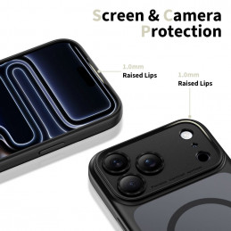 „Tech-Protect Magpeak Magsafe CC“ dėklas, skirtas „iPhone 17 Pro Max“ – matinės juodos spalvos