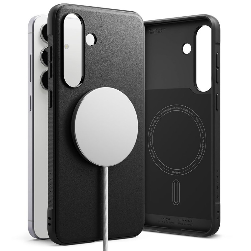 „Ringke Onyx“ magnetinis „MagSafe“ dėklas, skirtas „Samsung Galaxy S25 FE“ – juodas