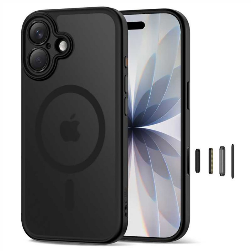 „Tech-Protect Magpeak Magsafe CC“ dėklas, skirtas „iPhone 17“ – matinės juodos spalvos