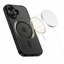 „Tech-Protect Magpeak Magsafe CC“ dėklas, skirtas „iPhone 17“ – matinės juodos spalvos