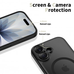 „Tech-Protect Magpeak Magsafe CC“ dėklas, skirtas „iPhone 17“ – matinės juodos spalvos
