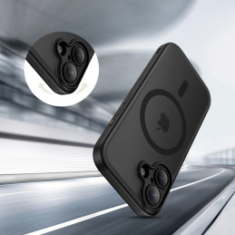 „Tech-Protect Magpeak Magsafe CC“ dėklas, skirtas „iPhone 17“ – matinės juodos spalvos