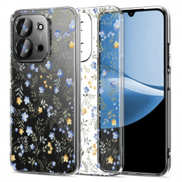 „Tech-Protect FlexAir“ dėklas, skirtas „Xiaomi Redmi 15C 173mm“ / „Poco 85C 173mm“ – ramunės su lapais