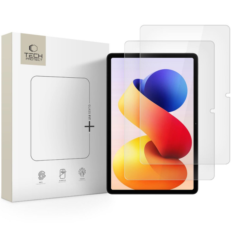„Tech-Protect Glass Fit+“ 2 grūdinto stiklo pakuotė, skirta „Xiaomi Redmi Pad Pro / 2 Pro 12.1“ - skaidri.
