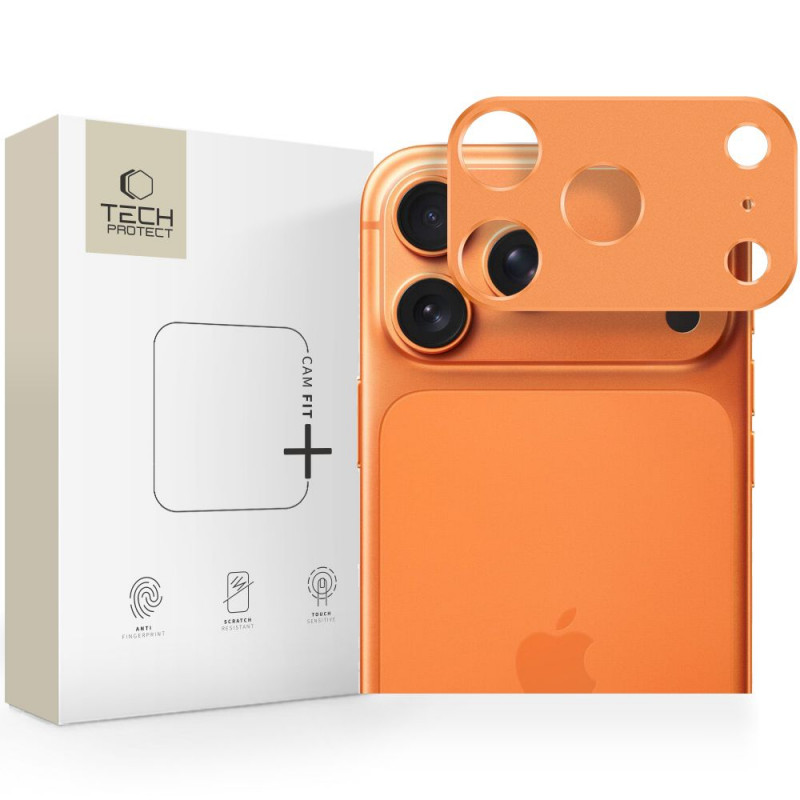 „Tech-Protect Camalloy Fit+“ kameros dėklas, skirtas „iPhone 17 Pro Max“ – oranžinis