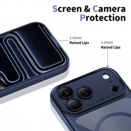 „Tech-Protect Magpeak Magsafe CC“ dėklas, skirtas „iPhone 17 Pro“ – skaidrus tamsiai mėlynas