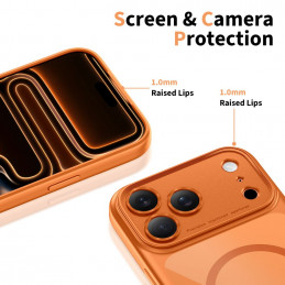 „Tech-Protect Magpeak Magsafe CC“ dėklas, skirtas „iPhone 17 Pro“ – permatomai oranžinis