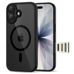 „Tech-Protect Magpeak Magsafe CC“ dėklas, skirtas „iPhone 17“ – skaidriai juodas