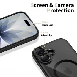 „Tech-Protect Magpeak Magsafe CC“ dėklas, skirtas „iPhone 17“ – skaidriai juodas