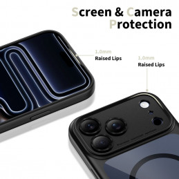 „Tech-Protect Magpeak Magsafe CC“ dėklas, skirtas „iPhone 17 Pro“ – skaidriai juodas